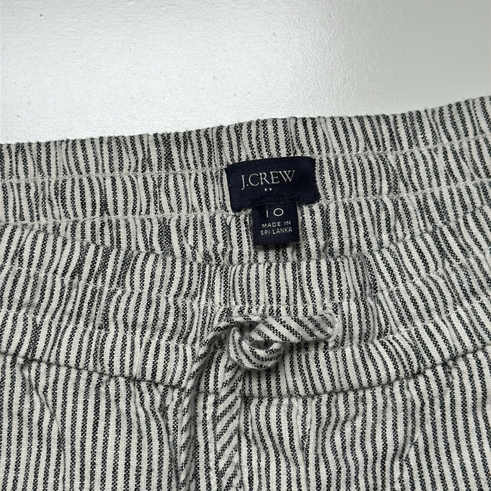 J.Crew NWT Linen/cotton blend striped pants Size 10 - Picture 3 of 6